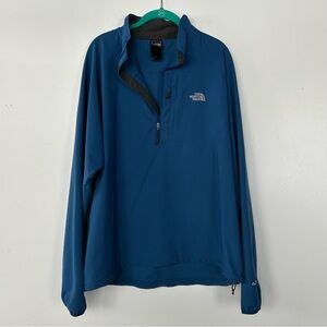 The North Face Soft Shell Apex Jacket Blue Half Zip